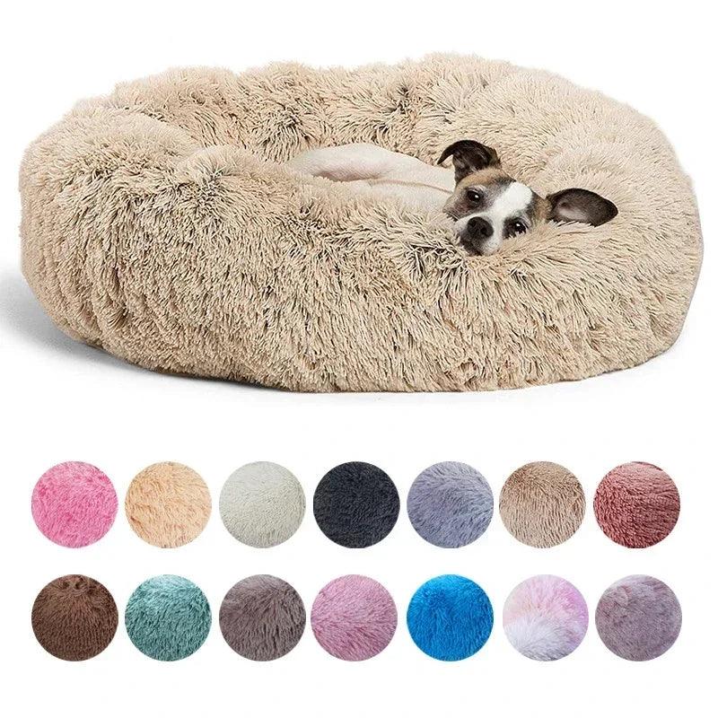 Petollo 40-90cm Round Pet Bed for Large Dog Bed Super Soft Cat Bed Long Plush Dog House for Medium Dog House Winter Warm Sleeping - PETOLLO 