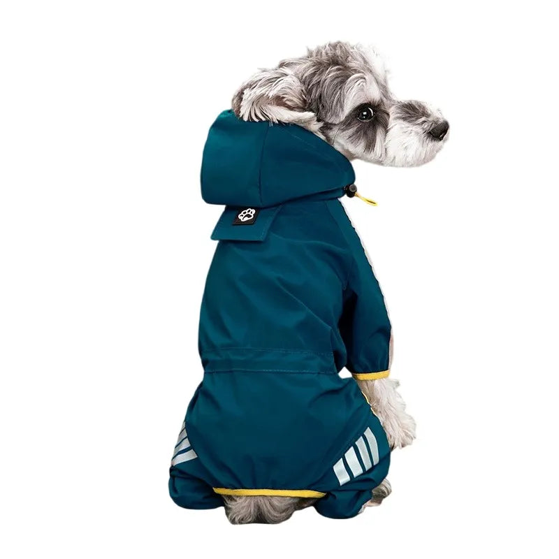 Petollo Dog Raincoat Reflective Waterproof Pet Clothes for Chihuahua Maltese Rain Coat Small Medium Dogs Jumpsuit Raincoat Dogs Overalls