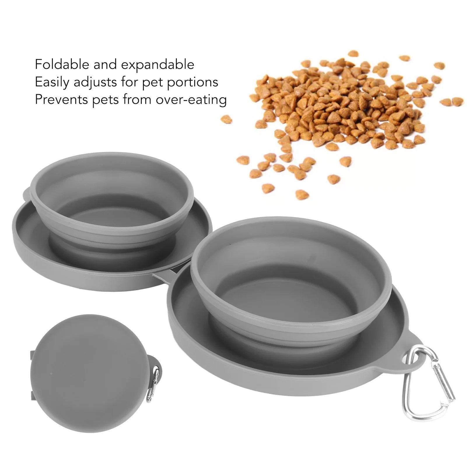 Petollo Portable Travel Bowl Puppy Drinking Bowl  Collapsible Dog Bowls BPA Free Food Grade Silicone 2 In 1 Expandable Feeder Bowl