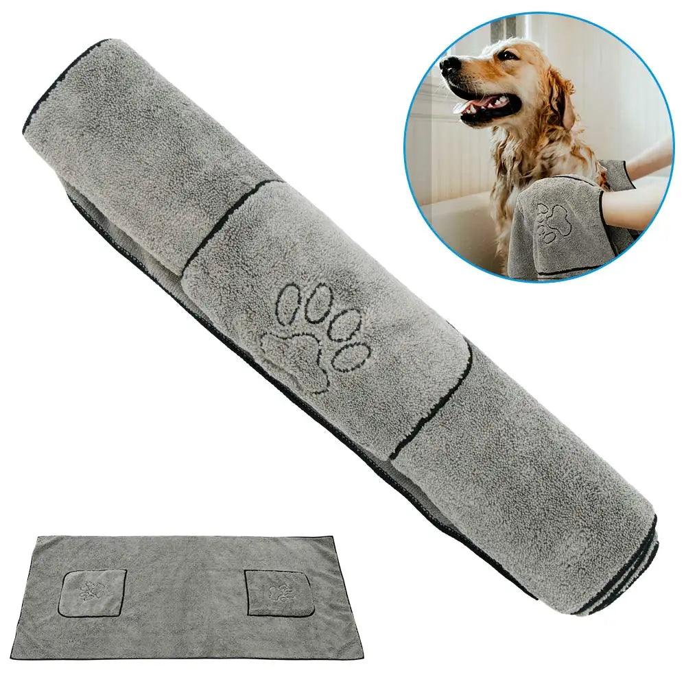 Petollo Super Absorbent Big Puppy Pet Dog Towel Bathrobe Bath Towels Quick-Drying Cat Bath Towel Bath Supplies Dog Towel Microfiber - PETOLLO 